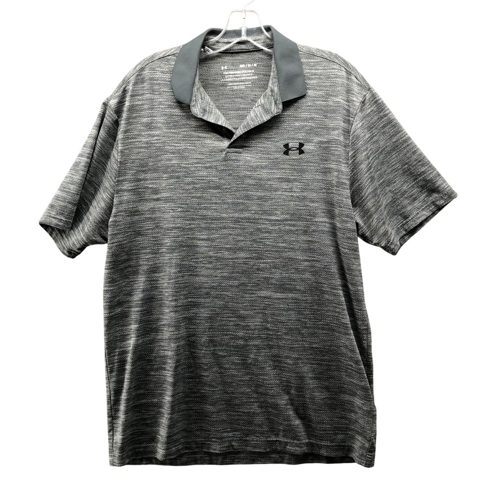 Under Armour The Performance Polo Mensβ M Gray Short Sleeve Active Loose Golf